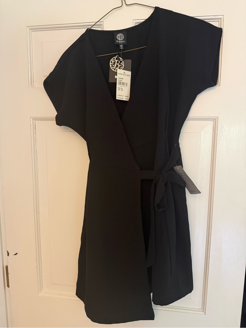 bobeau Black Petite Top with Gold Filigree Pendant